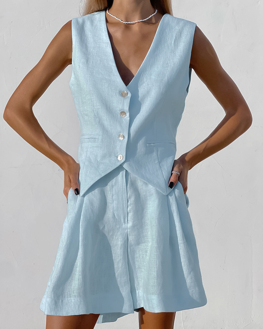 Summer Linen Clothing For Women - 2025 Nuovo vestito Gilet + Pantaloncini