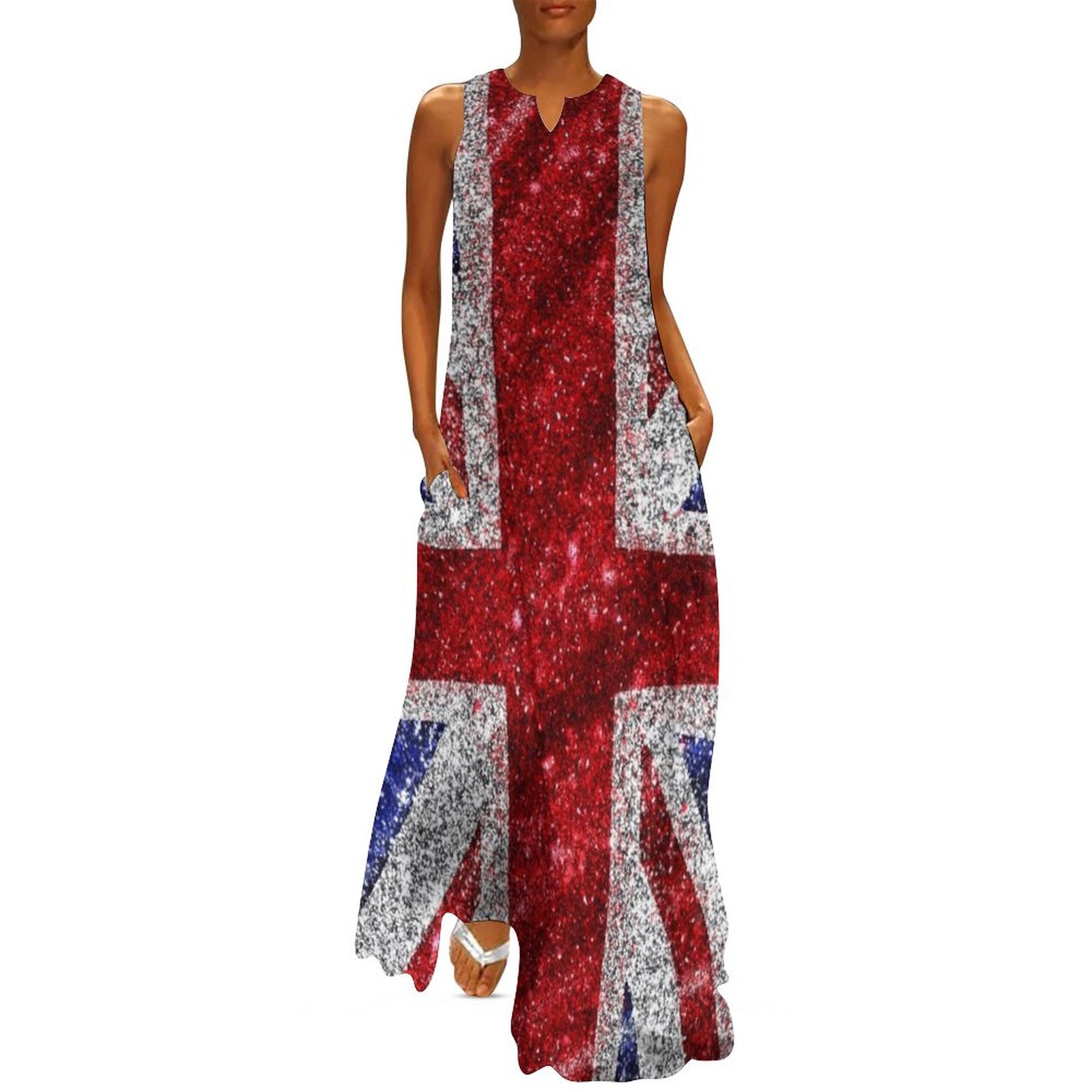 Summer Clothing Women Uk - Finto Glitter Union Jack Flag UK