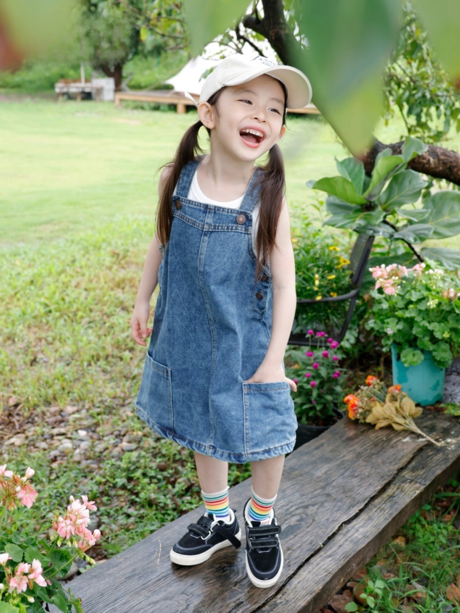 Vintage Summer Clothing Brand - Salopette in denim vintage lavato per