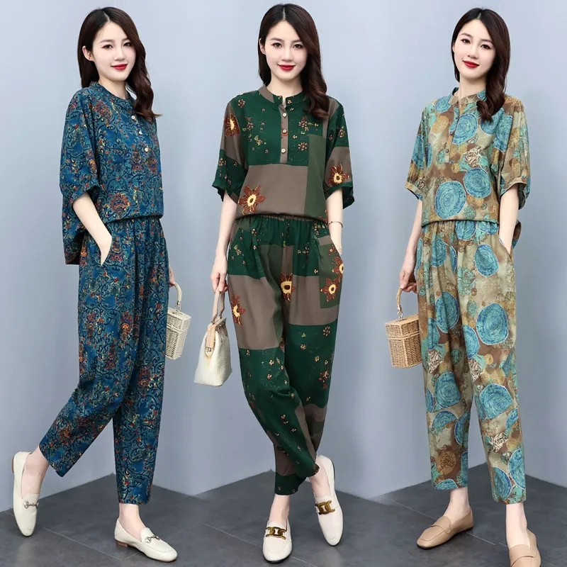Summer Linen Clothing For Women - Completo Estivo per Signore di Mezza