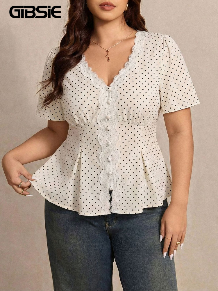 Summer Upf Clothing - GIBSIE Top Peplum da donna taglie