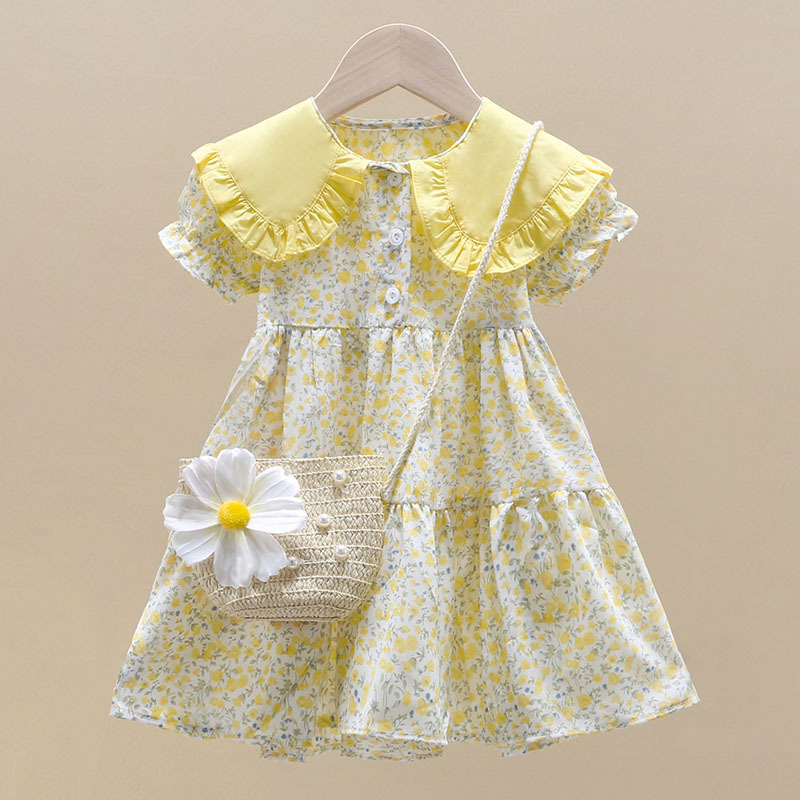 Summer Clothing Teen Girls - 2 pezzi estate giallo floreale bambino