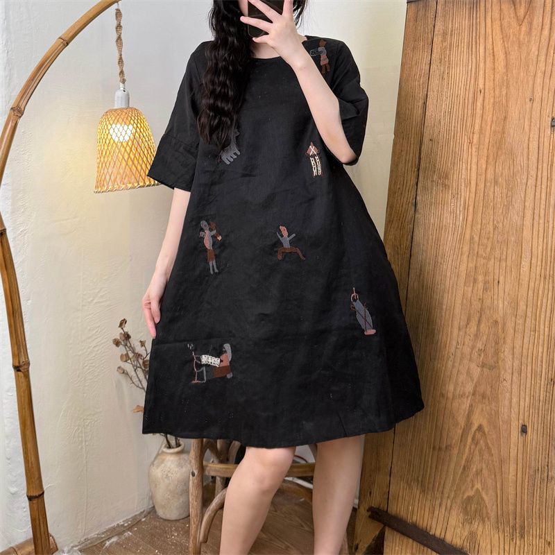 Summer Linen Clothing For Women - Abito Estivo Casual Retrò da Donna