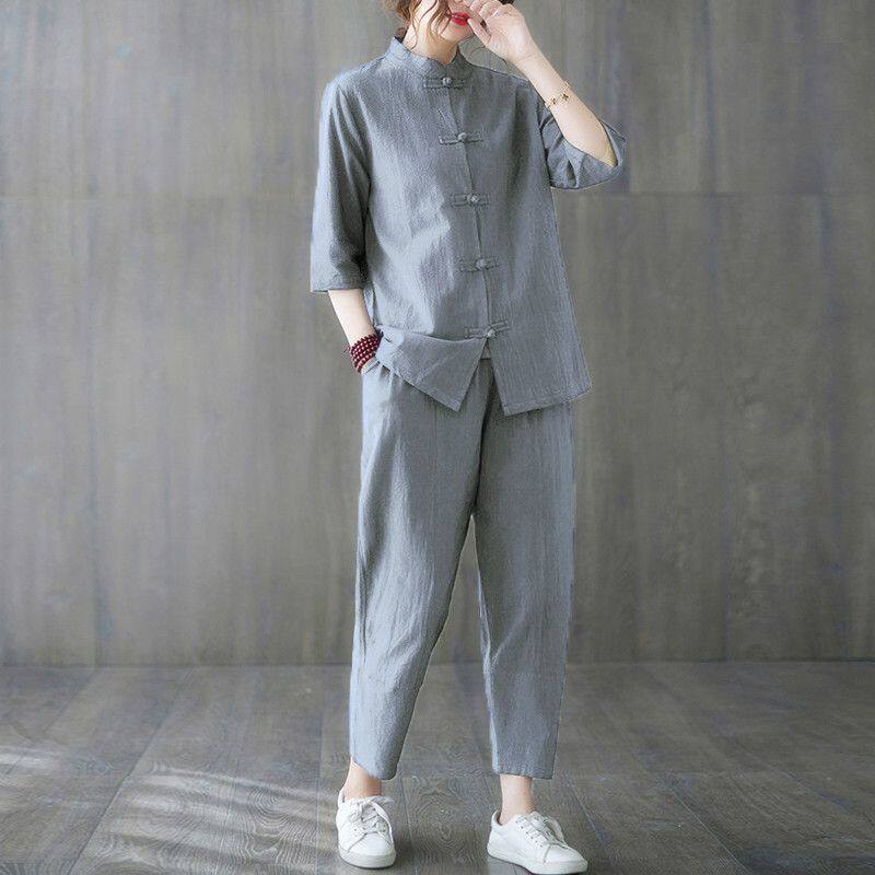 Summer Linen Clothing For Women - Set di 2 Pezzi Abbigliamento Buddista