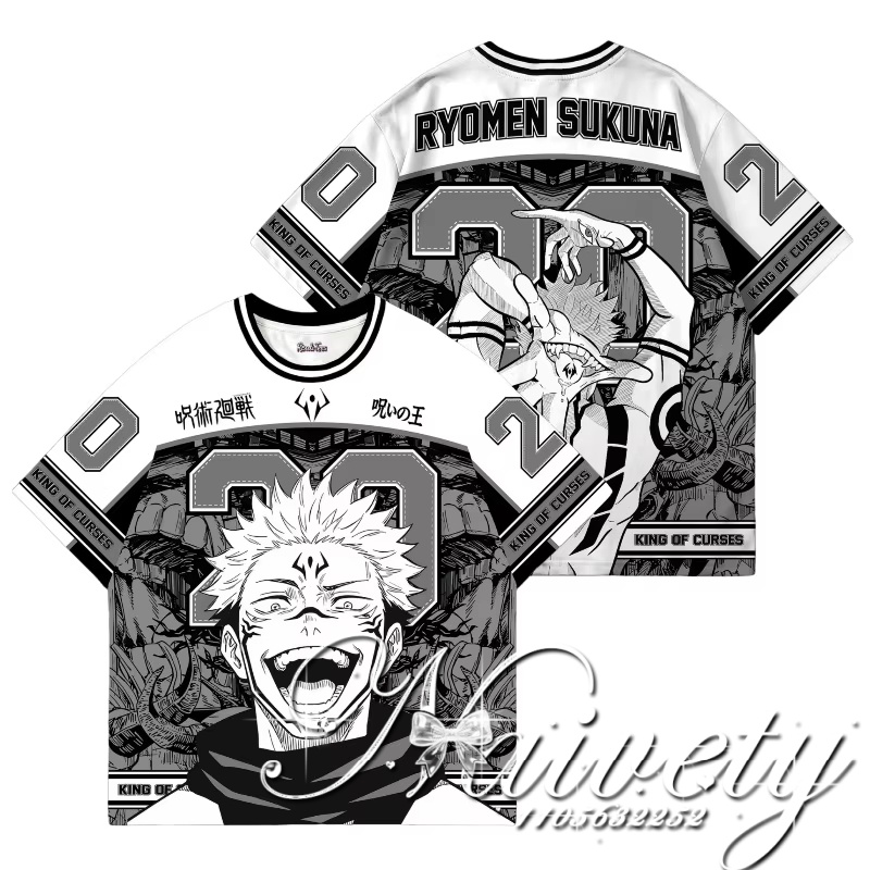 Summer Edit Clothing - Maglia da Baseball Oversize Unisex Anime