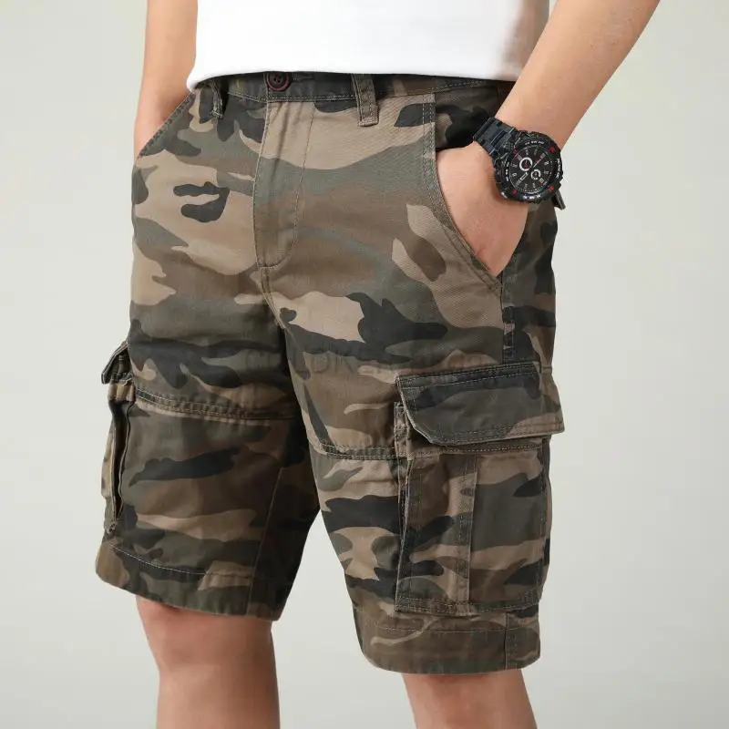 Vintage Summer Clothing Brand - Pantaloncini cargo mimetici da uomo Pantaloncini