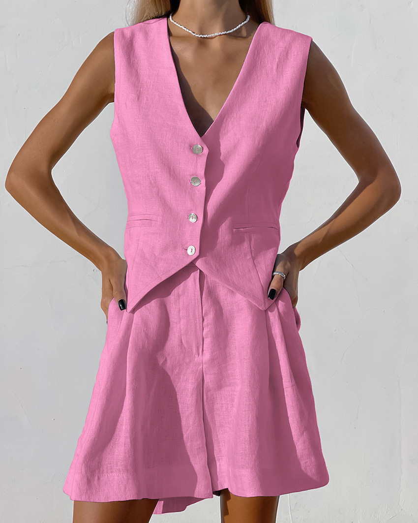 2025 Nuovo vestito Gilet + Pan - Summer Linen Clothing For Women recensione e prezzo