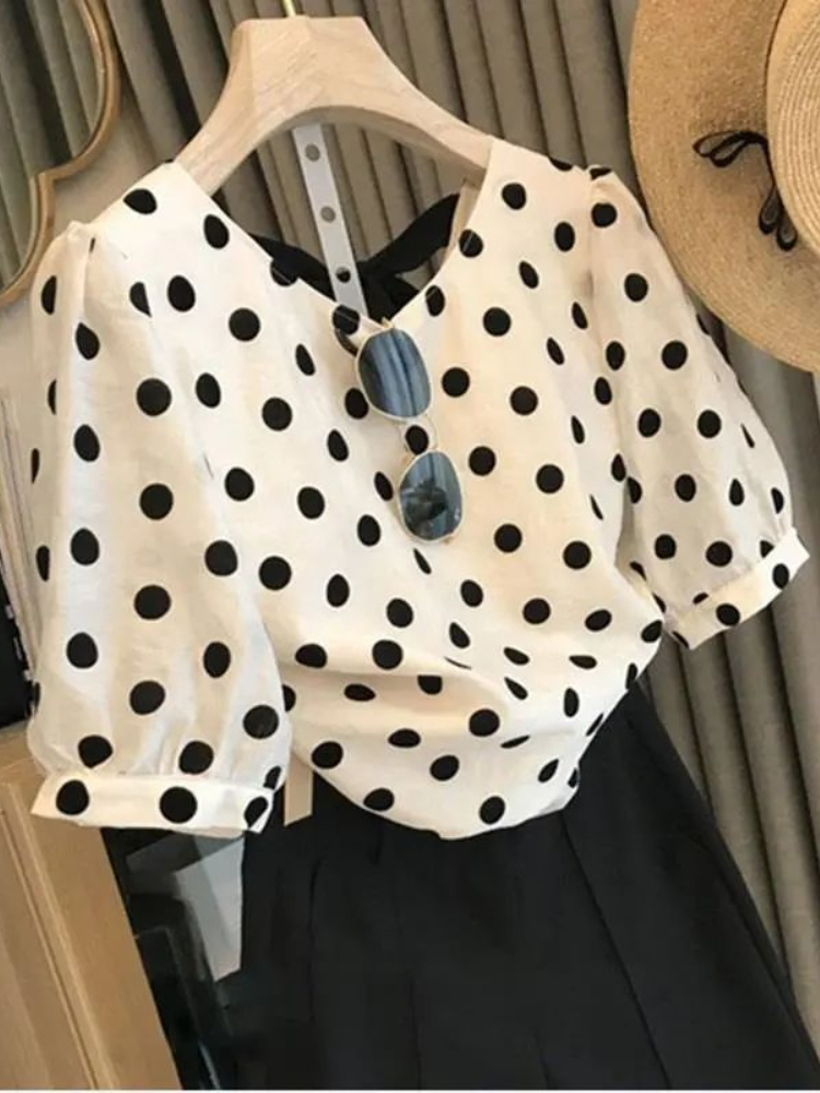 Camicette a pois Donna Elegant - Summer Linen Clothing For Women recensione e prezzo